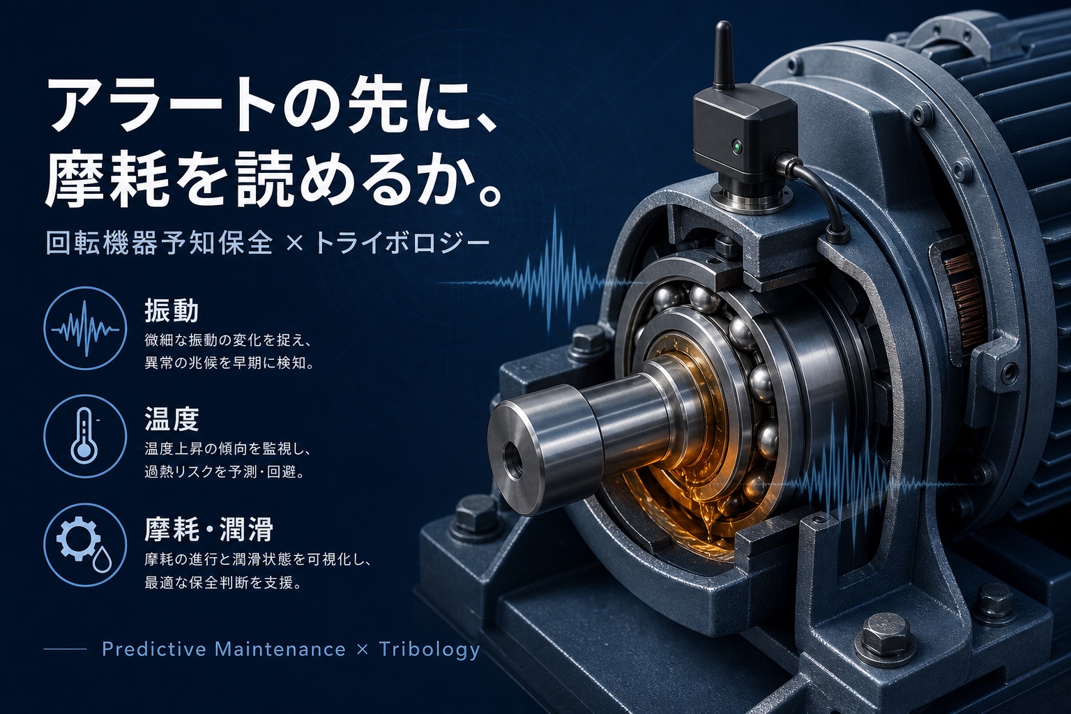 回転機器の予知保全は「AI＋専門家」へ——振動・温度の先に摩耗を読めるか